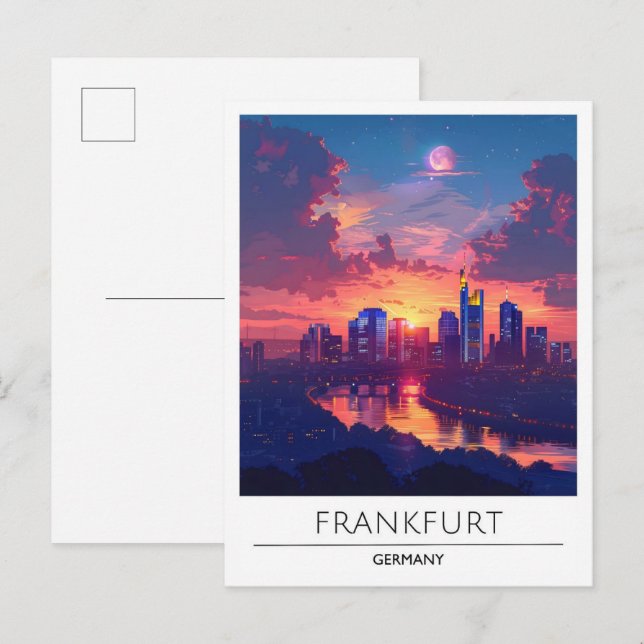 Postal Giro en Fráncfort Alemania Viajes (Anverso / Reverso)