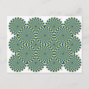 Postal Giro Ilusión óptica Círculo de espiral verde