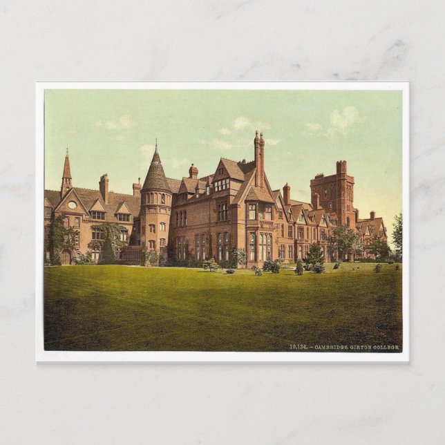 Postal Girton College, Cambridge, Inglaterra, fotografía  (Anverso)