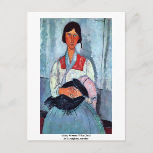 Postal Gitana Con Hijos De Modigliani Amedeo
