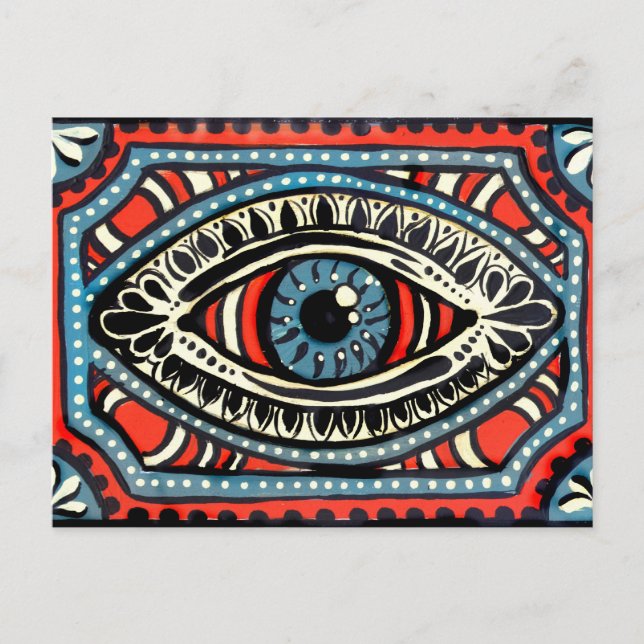Postal Gitano azul (Anverso)