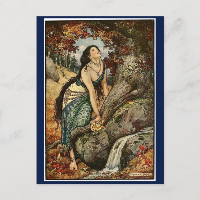 Postal Gitano de bosque de vintage (Anverso)