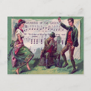 Postal Gitanos irlandeses bailando la giga del verde