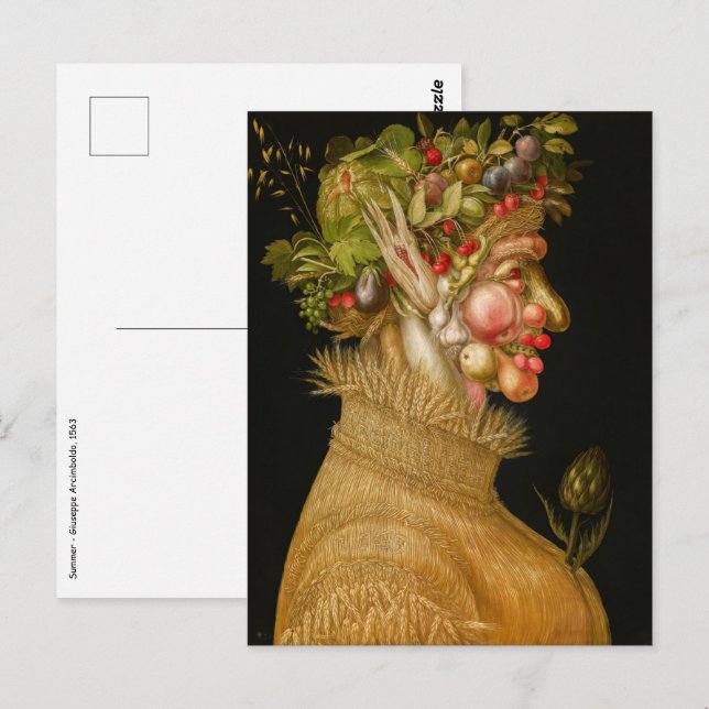 Postal Giuseppe Arcimboldo - Verano (Anverso / Reverso)