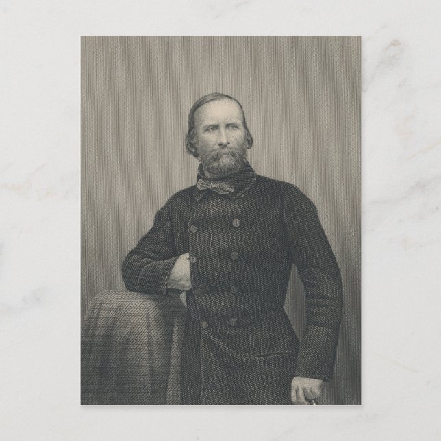 Postal Giuseppe Garibaldi, grabado por D.J Pound (Anverso)