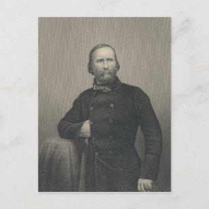 Postal Giuseppe Garibaldi, grabado por D.J Pound