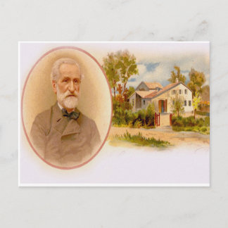 POSTAL GIUSEPPE VERDI Y SU LUGAR DE NACIMIENTO EN EL RONC