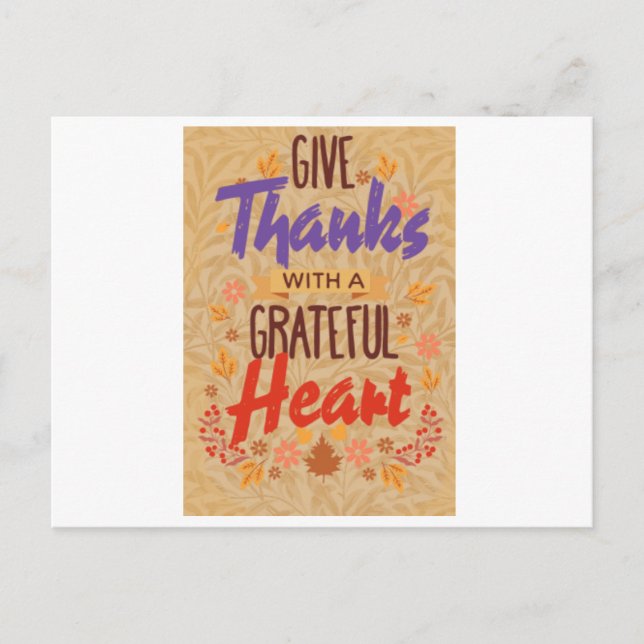 Postal give Thanks with a Grateful Heart (Anverso)