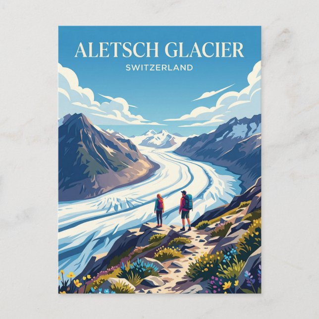 Postal Glaciar Aletsch Suiza (Anverso)