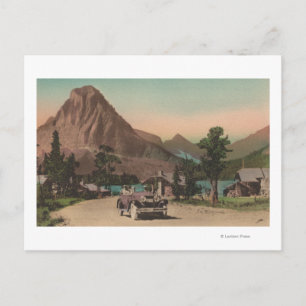 Postal Glaciar, MT - Vista de dos chalets y el monte Rock