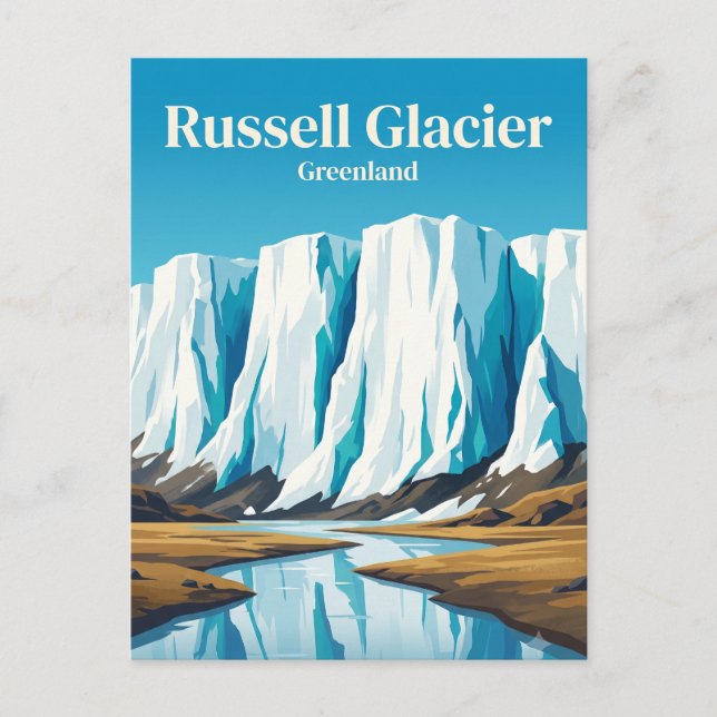 Postal Glaciar Russell Groenlandia (Anverso)