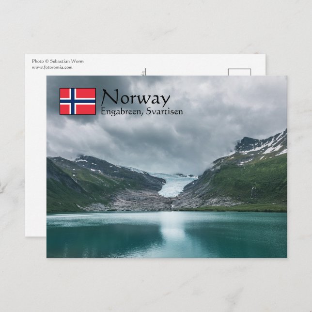 Postal Glaciar Svartisen Noruega (Anverso / Reverso)