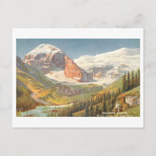 Postal Glaciar Victoria y pico Hazel vintage, Canadá