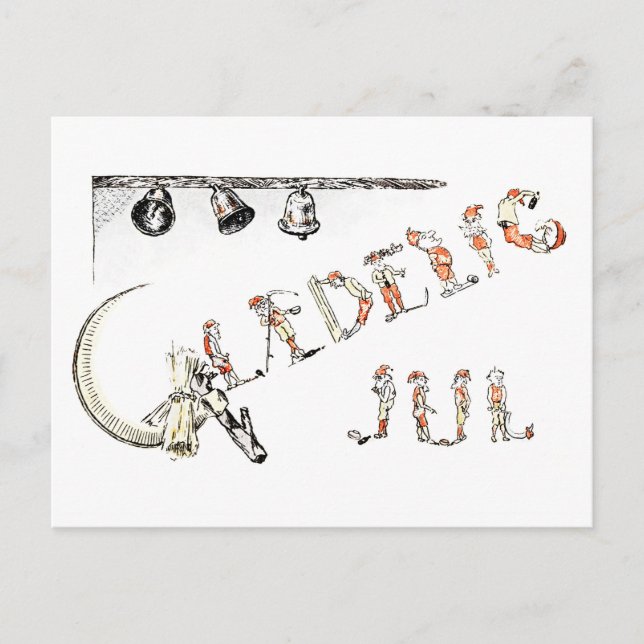 Postal Glædelig Jul Tomte (Anverso)