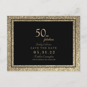 Postal Glam 50 y Fabuloso Purpurina de oro Salven el post