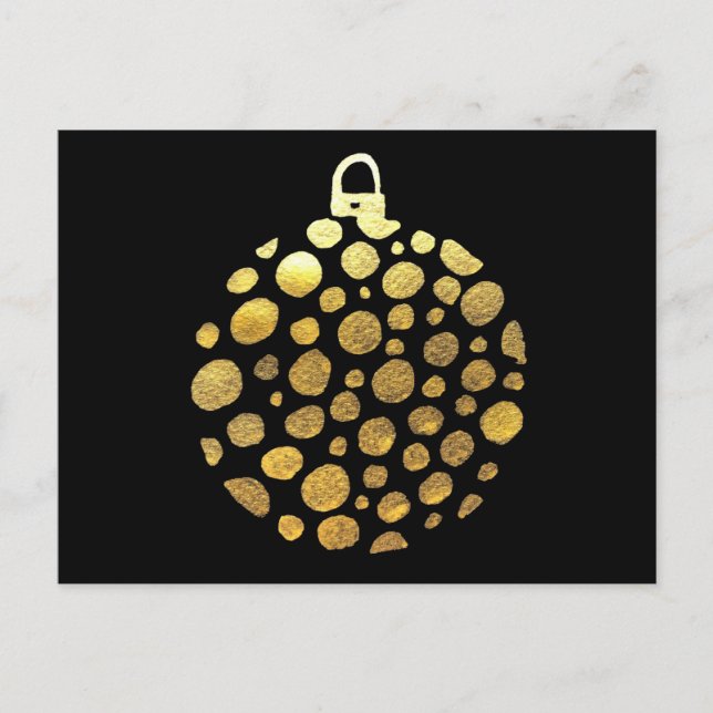 Postal Glam de Navidades baubles de oro (Anverso)