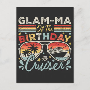 Postal Glam-mamáes de las vacaciones de crucero de cumple