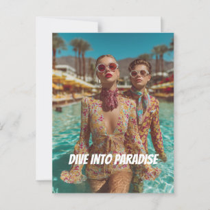 Postal Glam Tropical Pool Fiestas Vibes