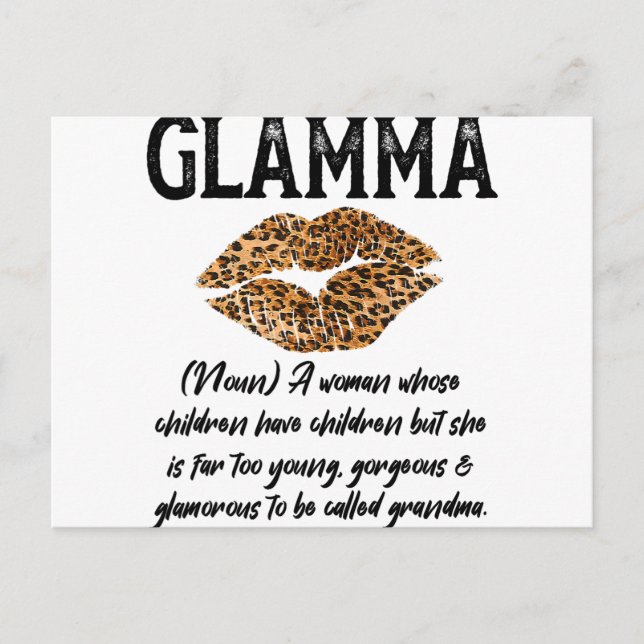 Postal Glamma Leopard Lips Kiss- Descripción de las Mamáe (Anverso)