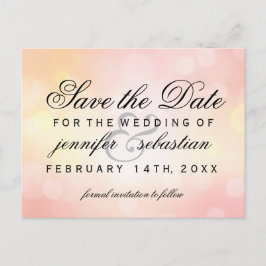 Postal Glamorosa MODA rosa Boda ligero de Bokeh