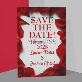 Postal Glamoroso Boda de Petals Rojos