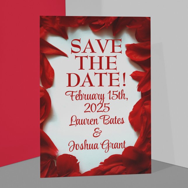 Postal Glamoroso Boda de Petals Rojos (Subido por el creador)