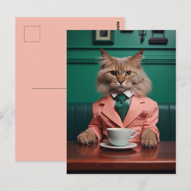Postal Glamoroso gato bengalí (Anverso / Reverso)