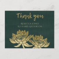 GLAMOROUS GOLD DARK VERDE LOTUS FLORAL GRACIAS