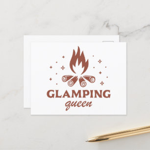 Postal Glamour chicas viaje divertido estética de camping