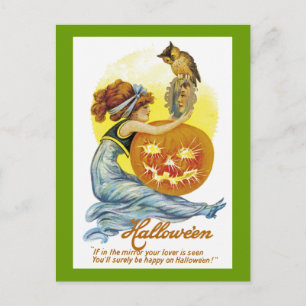 Postal Glamour de Halloween vintage