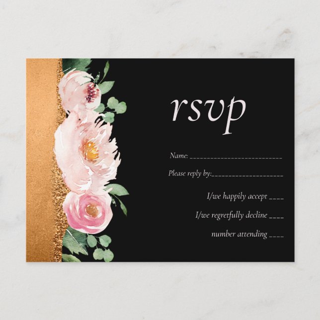 Postal Glamour Girly Boda Rosa de presupuesto de LeahG (Anverso)