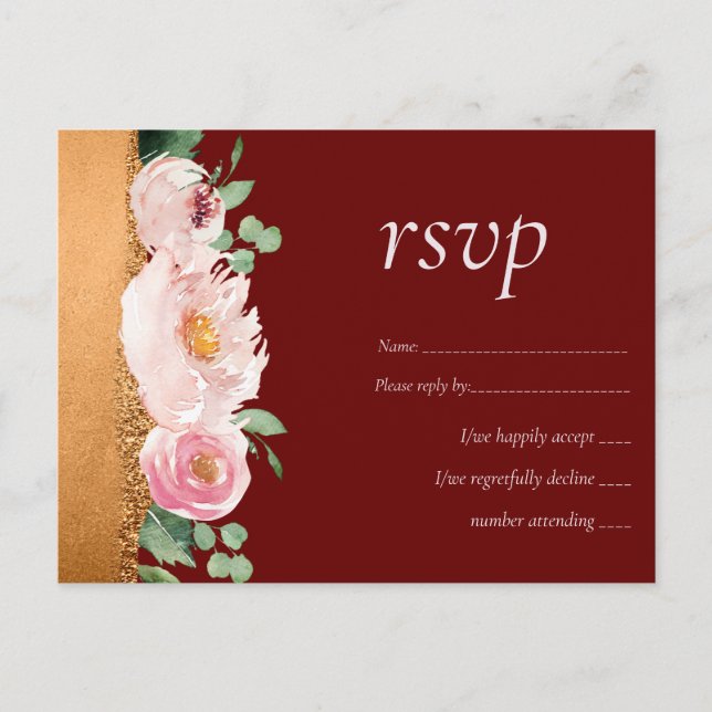 Postal Glamour Girly Boda Rosa de presupuesto de LeahG (Anverso)