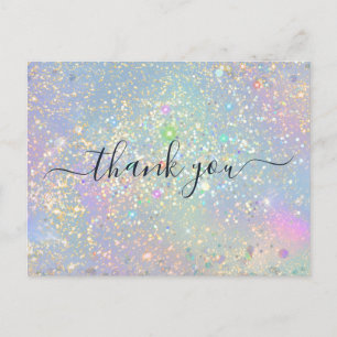 Postal Glamour holográfico destellos elegante brillo grac