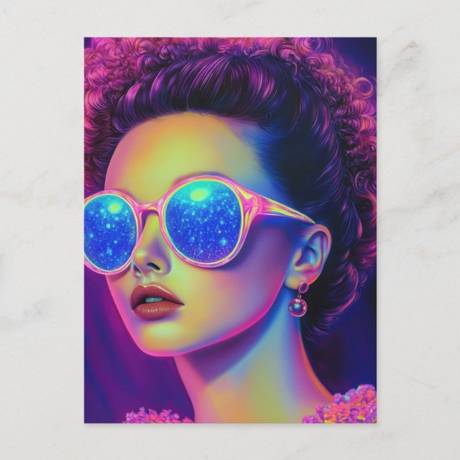 Postal Glamour Neon Galaxy (Anverso)