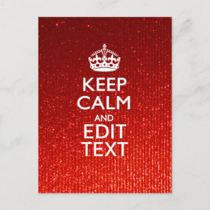 Postal Glamour Rojo Festividad Personalizada Mantener la 
