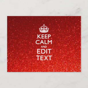 Postal Glamour Rojo Festividad Personalizada Mantener la