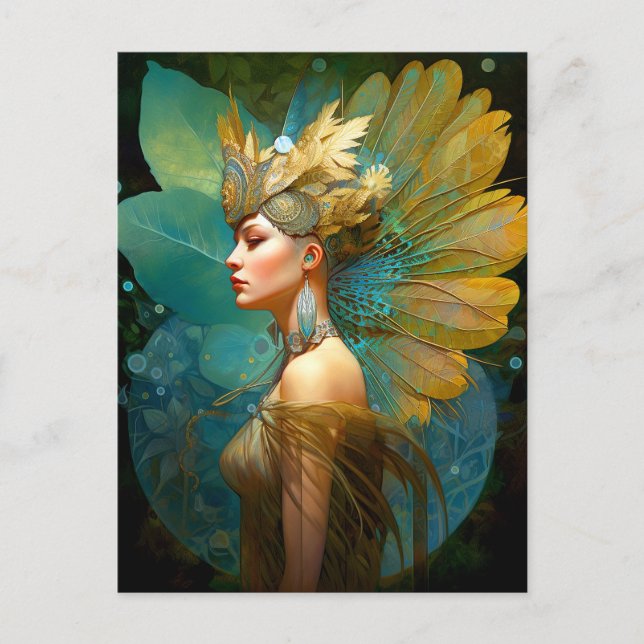 Postal Glamourosas hadas arte fantasmal (Anverso)