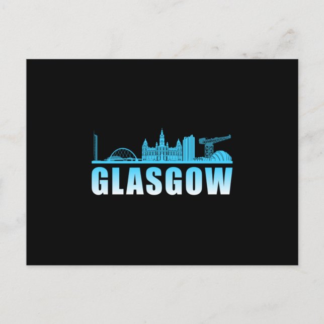 Postal Glasgow City Cityscape Skyline Trip Divertido rega (Anverso)