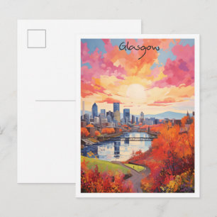 Postal Glasgow Escocia Arte Viaje