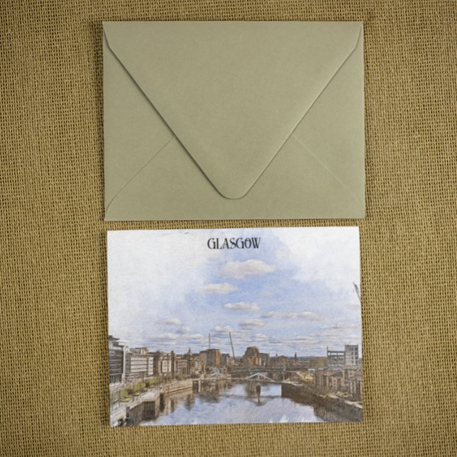 Postal Glasgow Scotland UK Cityscape View (glasgow uk scotland postcard)