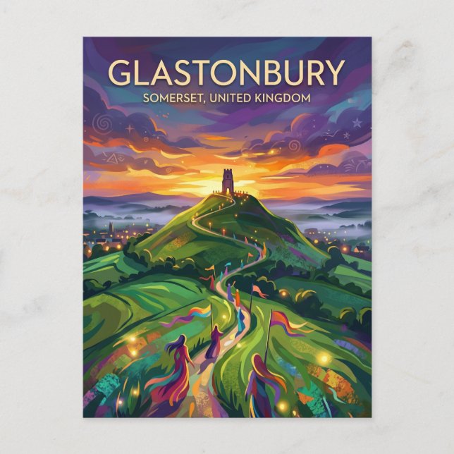 Postal Glastonbury Reino Unido (Anverso)
