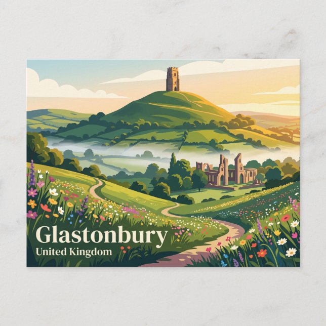 Postal Glastonbury Reino Unido (Anverso)