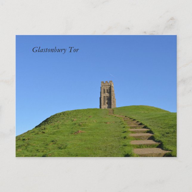Postal Glastonbury Tor Somerset England Photo (Anverso)