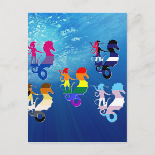 Postal GLBT Pride School of Seahorses