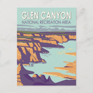 Postal Glen Canyon Lake Powell Viajes Arte Vintage