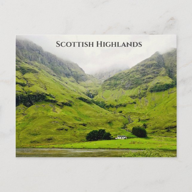Postal Glen Coe de la Casa Blanca Highlands Escocesa (Anverso)