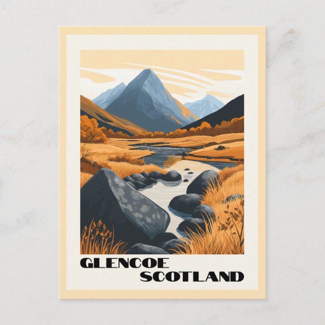 Postal Glencoe, Escocia - Impresionantes tierras altas es (Anverso)