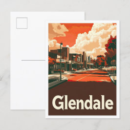 Postal Glendale California USA Art Vintage Travel