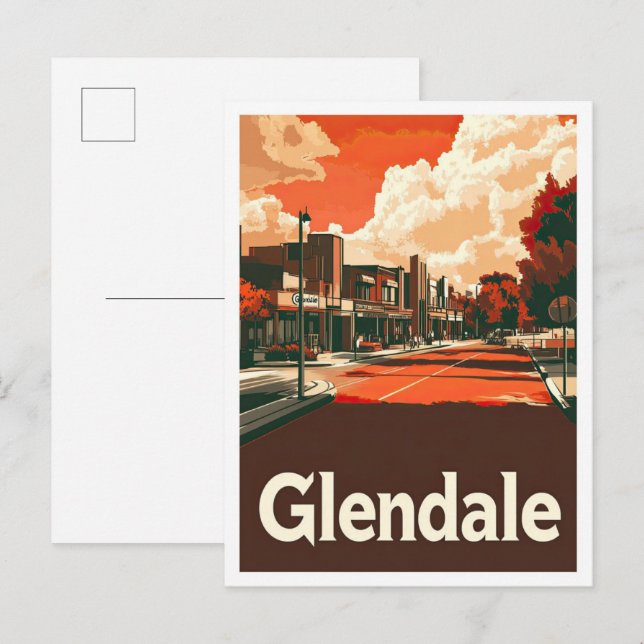 Postal Glendale California USA Art Vintage Travel (Anverso / Reverso)