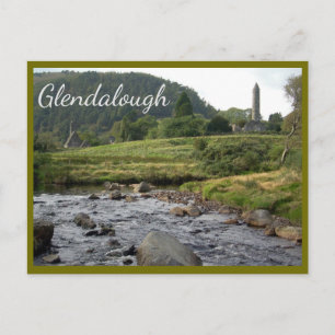 Postal Glendalough Ruinas con texto